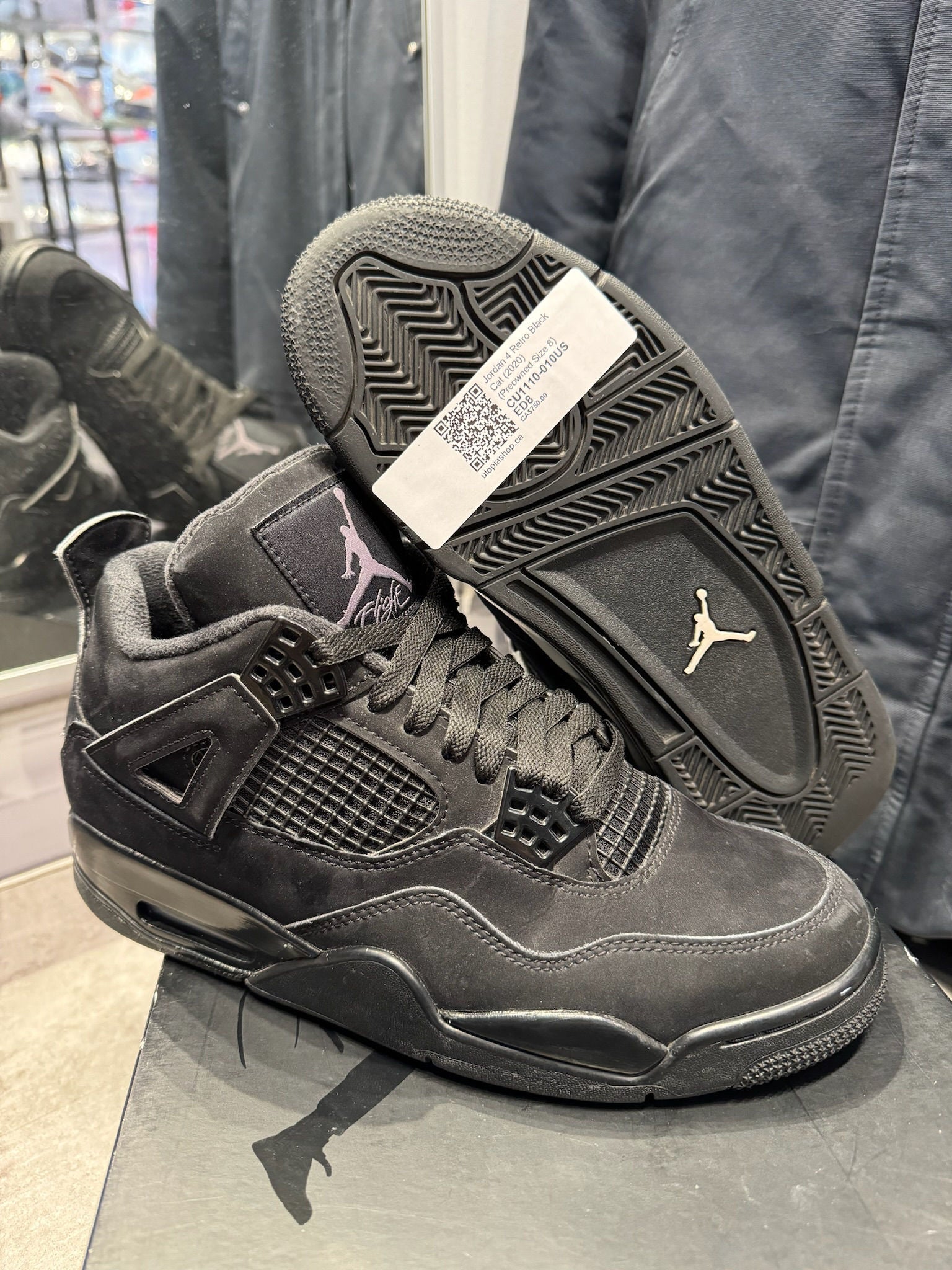 Jordan 4 Retro Black Cat (2020), pre-owned, US Men's 8 – photo 6 of 7