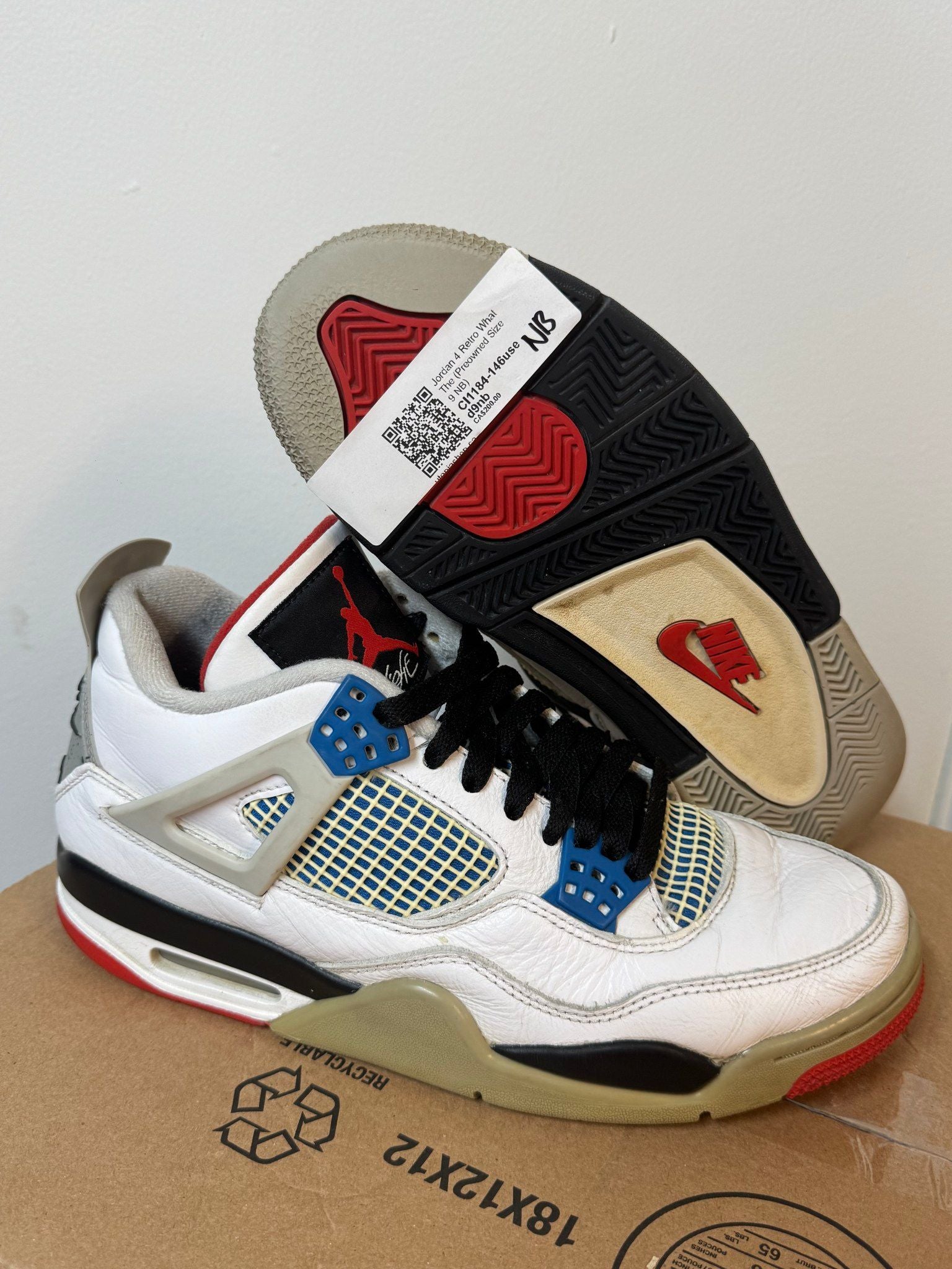 Jordan 4 Retro What The, pre-owned, US Men's 9 – photo 2 of 7