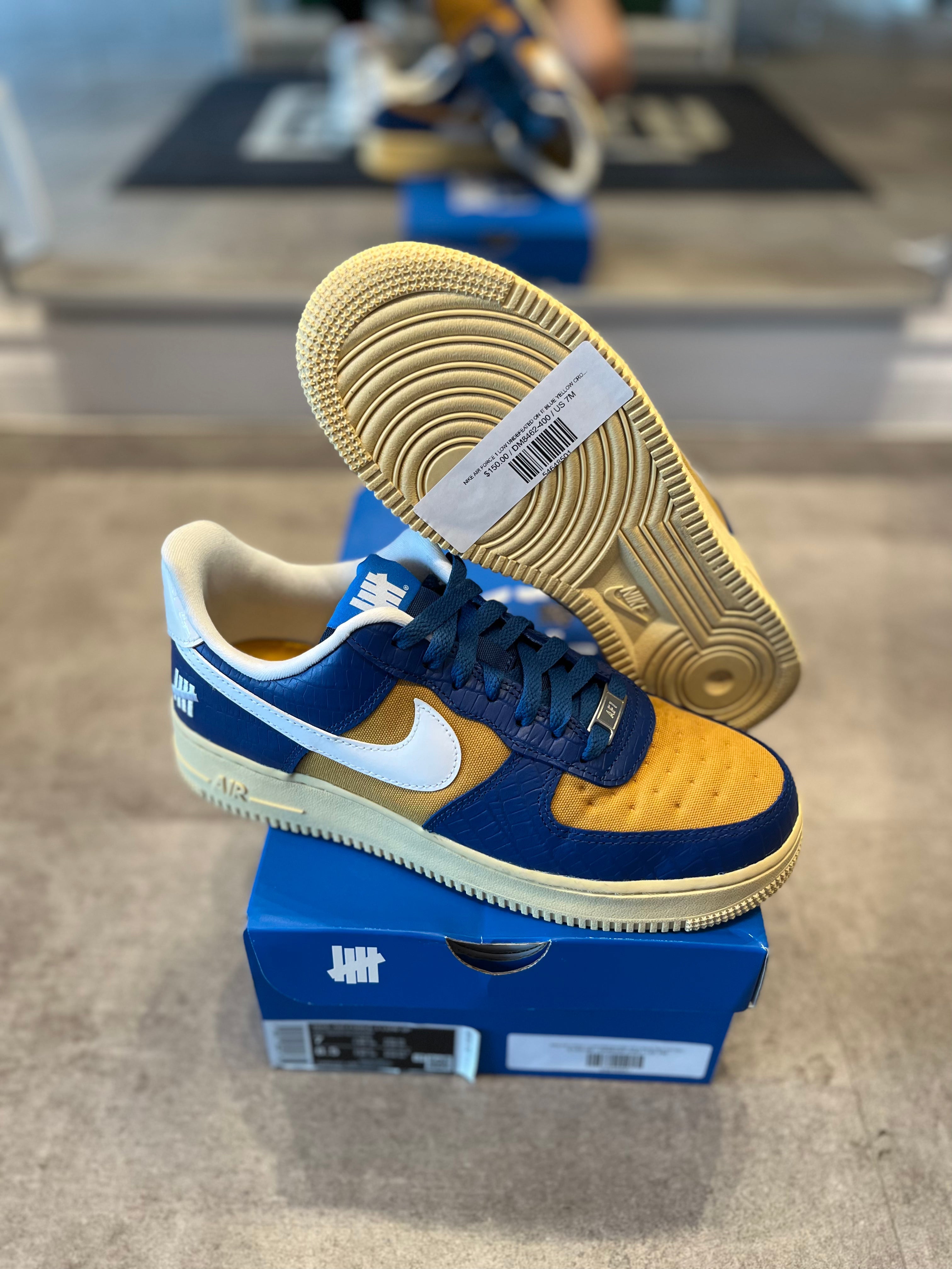 Nike Air Force 1 Low Undefeated On It Blue Yellow Croc (Preowned)