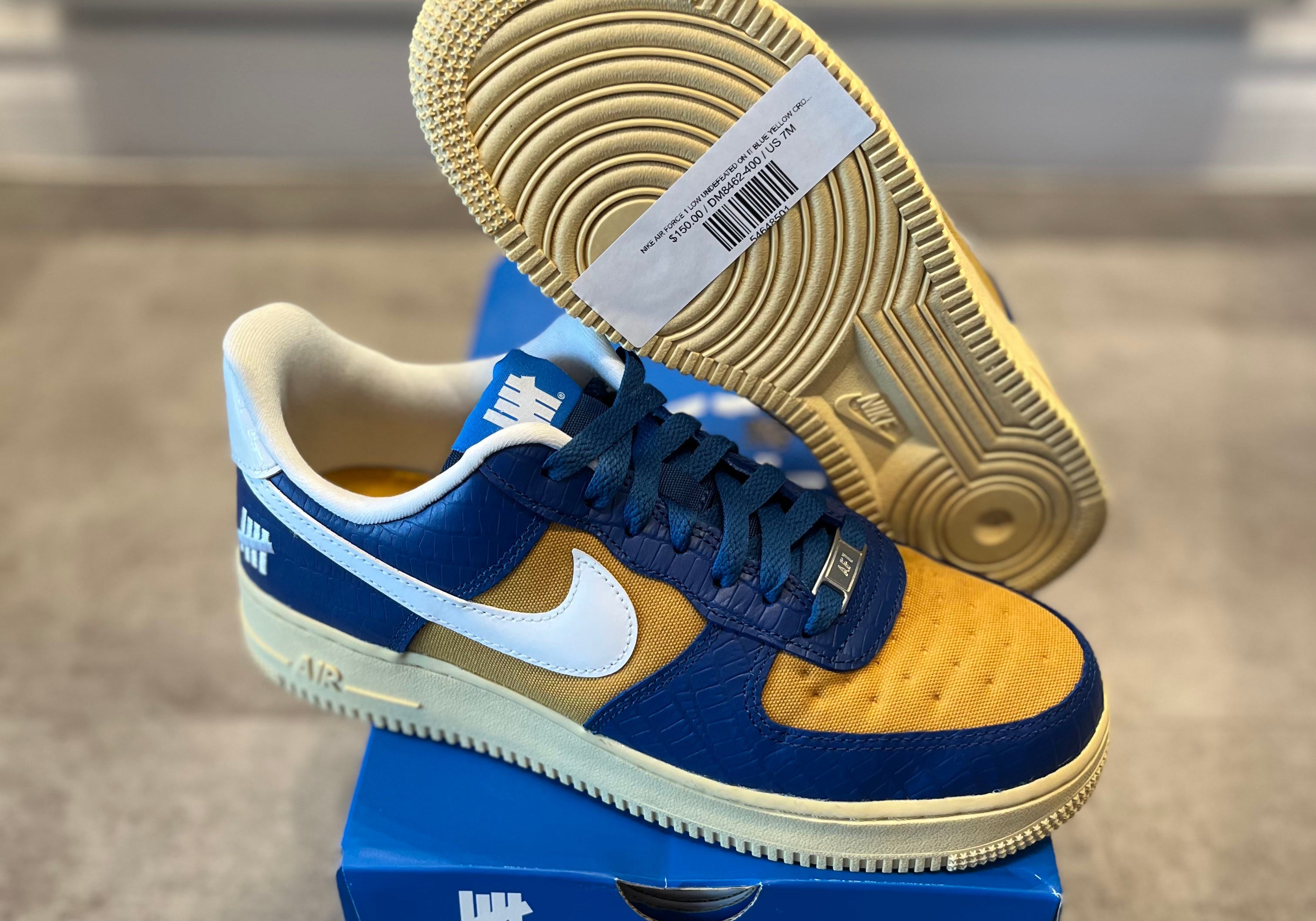 Nike Air Force 1 Low Undefeated On It Blue Yellow Croc (Preowned)