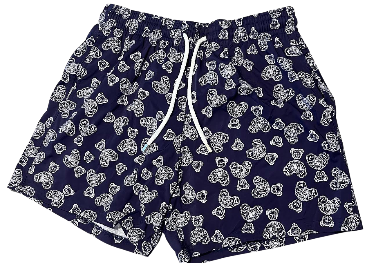 Palm Angels x Vilebrequin Bear Monogram Swim Shorts Blur