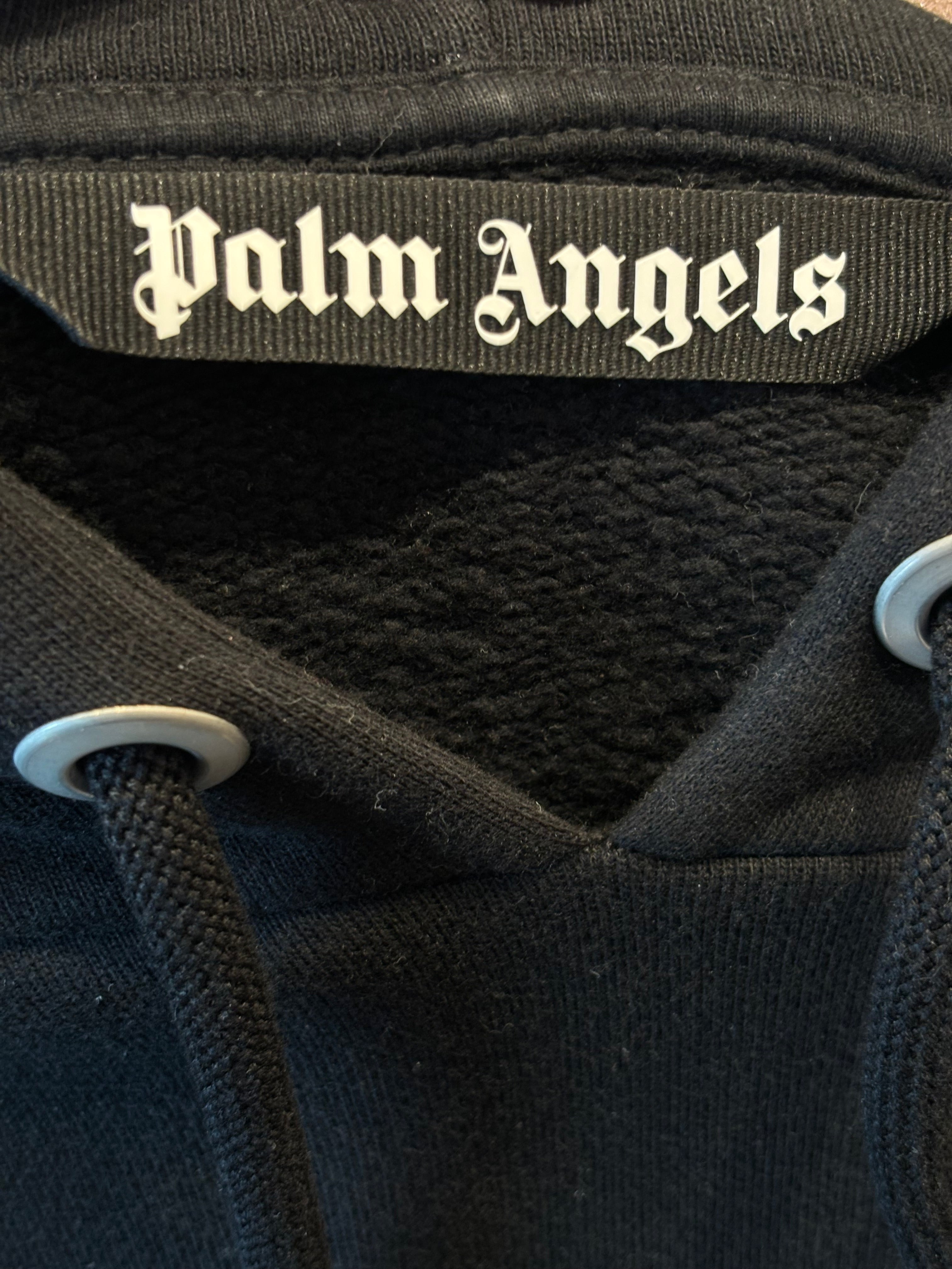 Palm Angels London Sprayed Logo Hoodie Black Purple (Preowned)