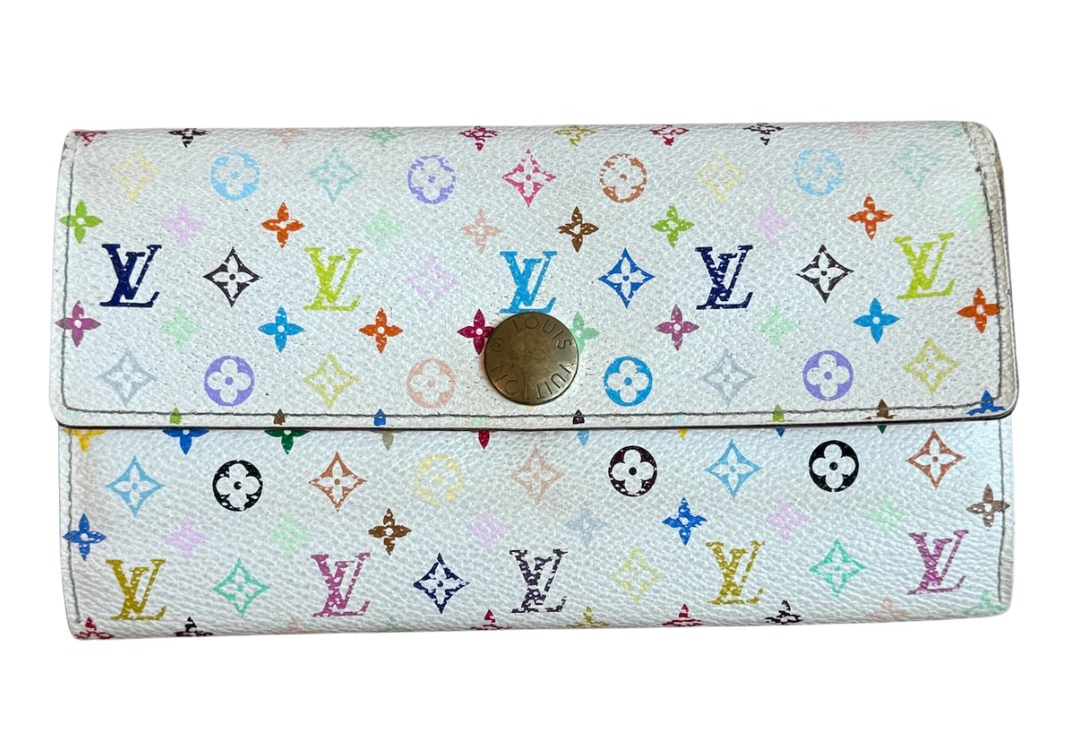 Louis Vuitton x Takashi Murakami Sarah Wallet White (Preowned)