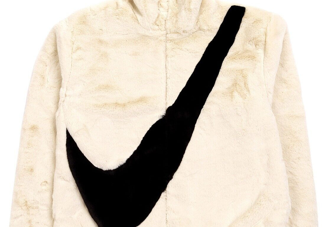 Nike Sportswear Faux Fur Jacket Fossil White