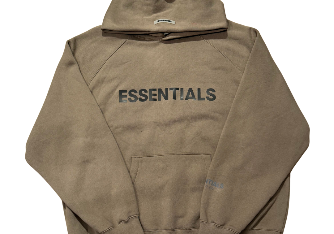 Fear of God Essentials Pullover Hoodie Applique Logo Taupe (Preowned)