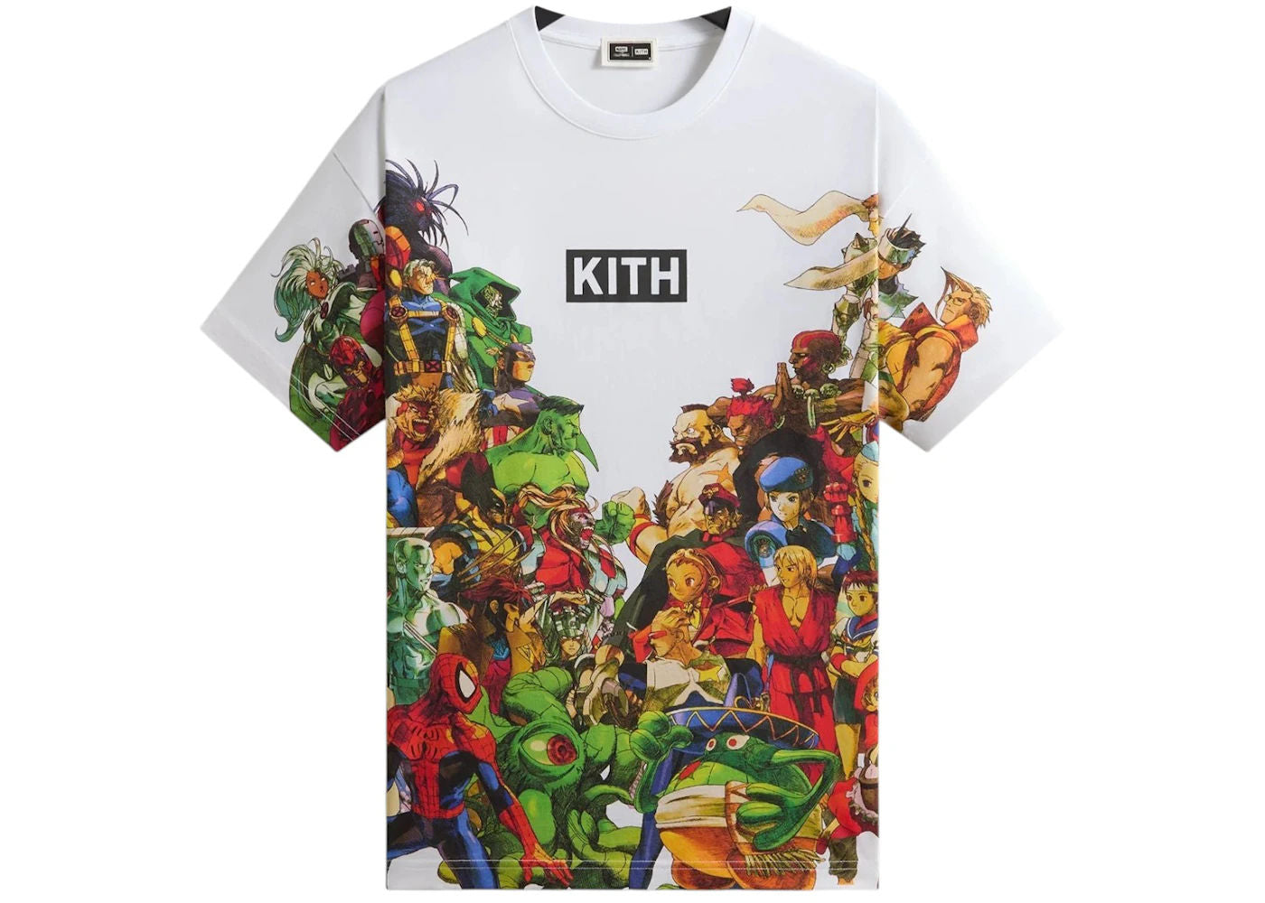 Kith x Marvel vs. Capcom New Age of Heroes All-Over Printed Tee White, brand new, size S