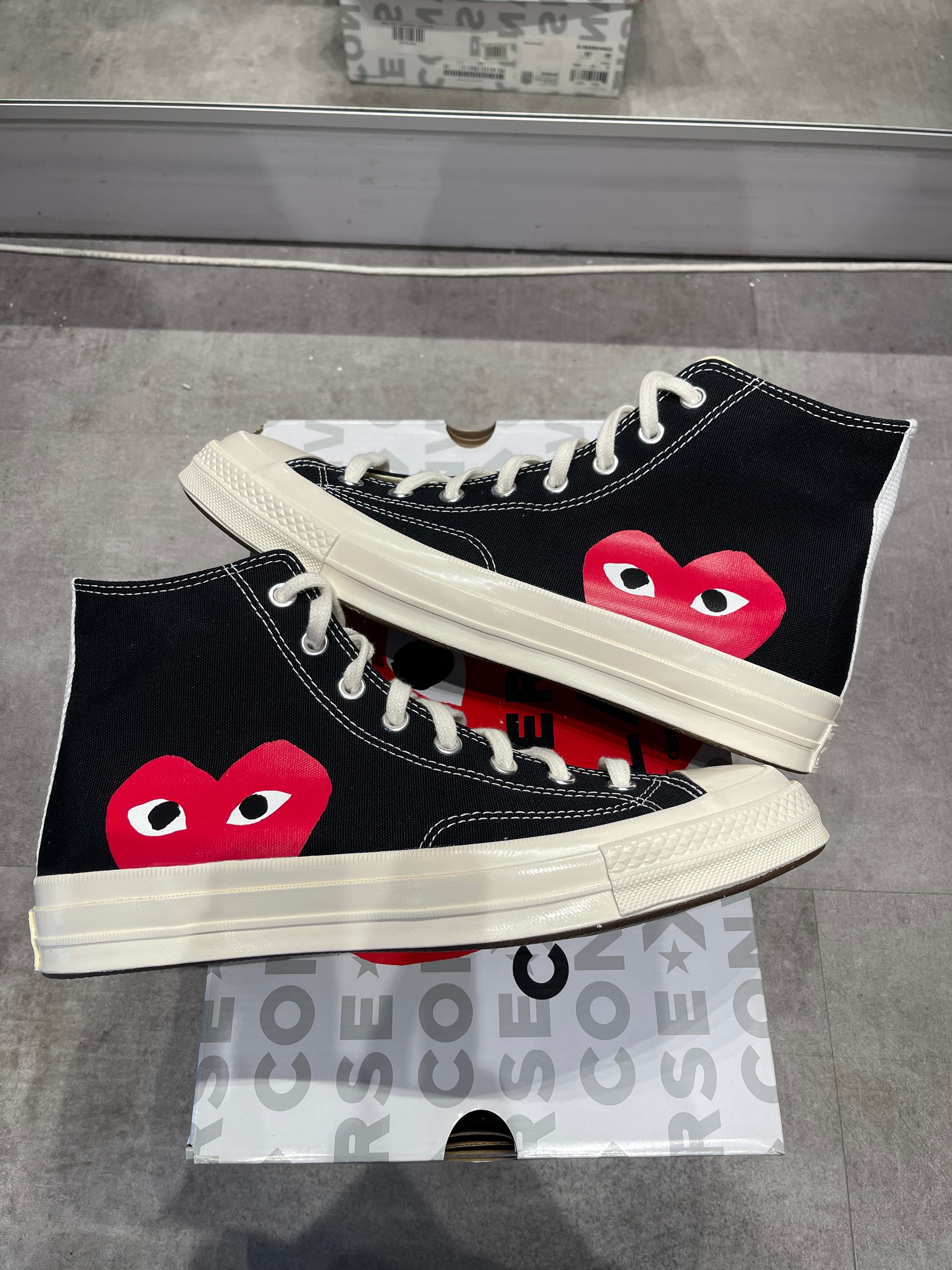 Converse X CDG Play Chuck Taylor All-Star 70 Hi Black (Preowned Size 10)