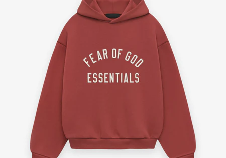 Fear of God Essentials Kids Fleece Hoodie Crimson