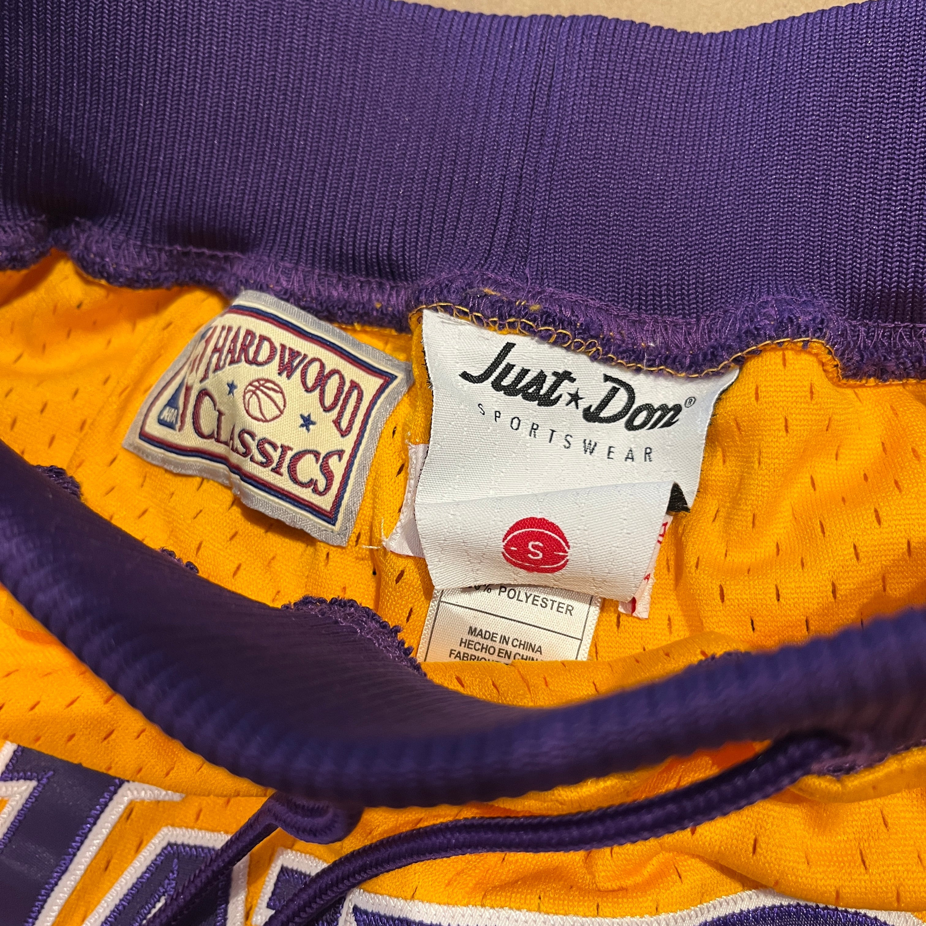 Mitchell & Ness Gold Los Angeles Lakers Authentic NBA x Just Don Mesh Shorts