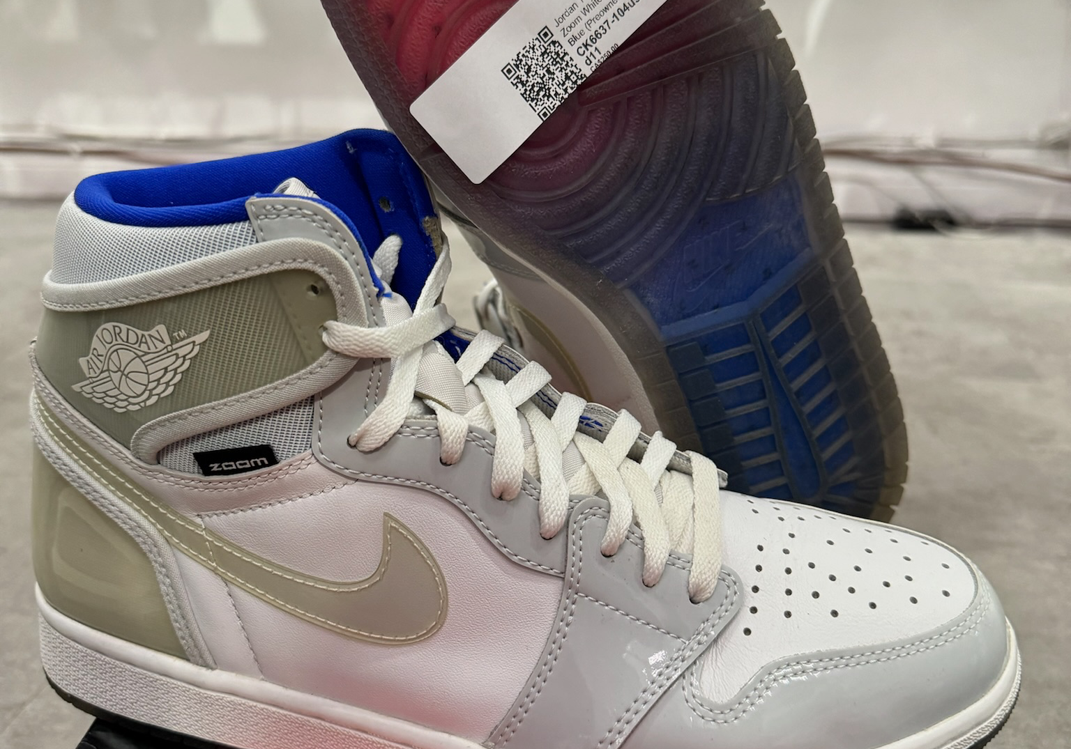 Nike air jordan 1 high zoom white racer blue hotsell