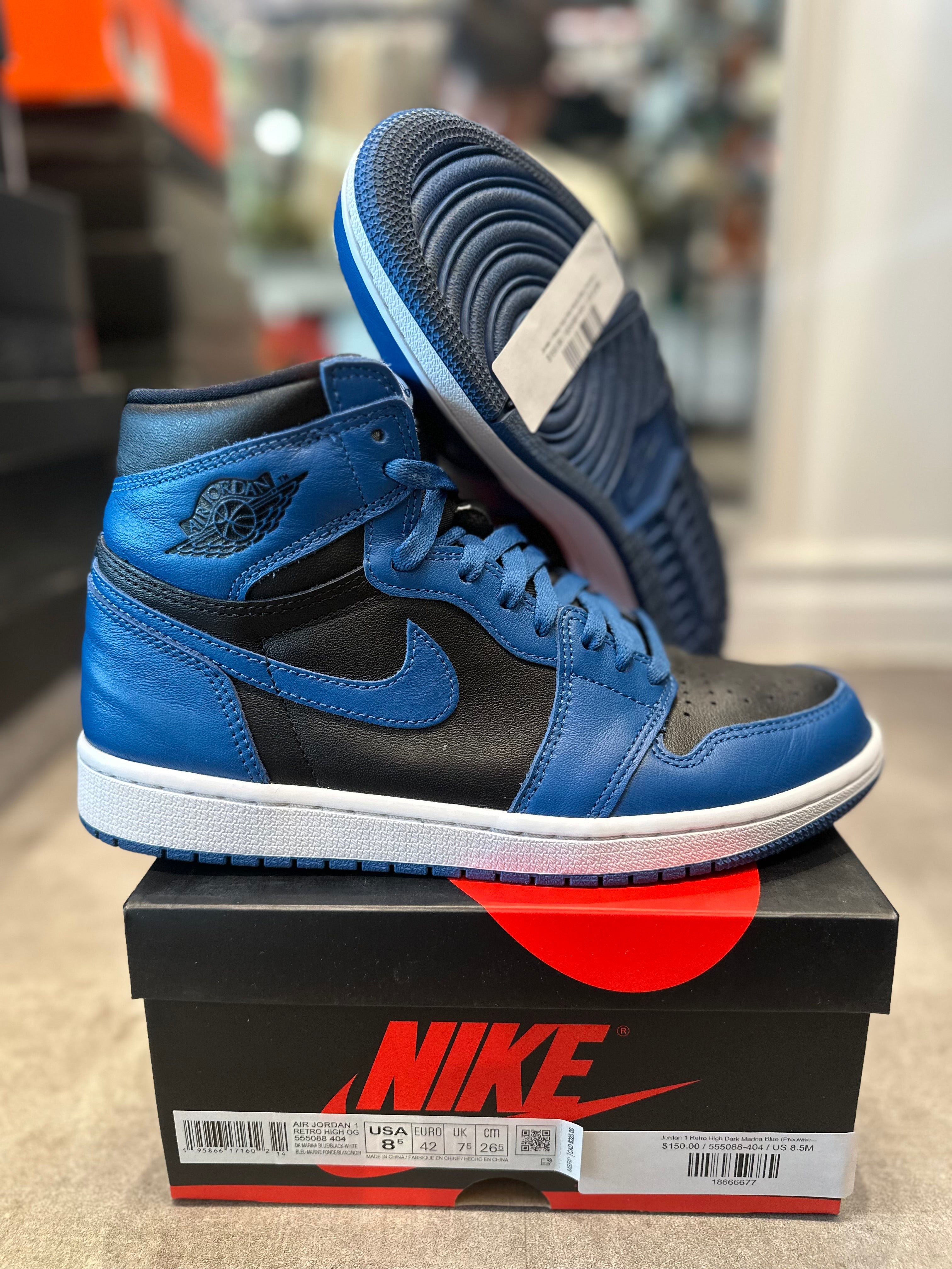 Jordan 1 Retro High Dark Marina Blue (Preowned Size 8.5)