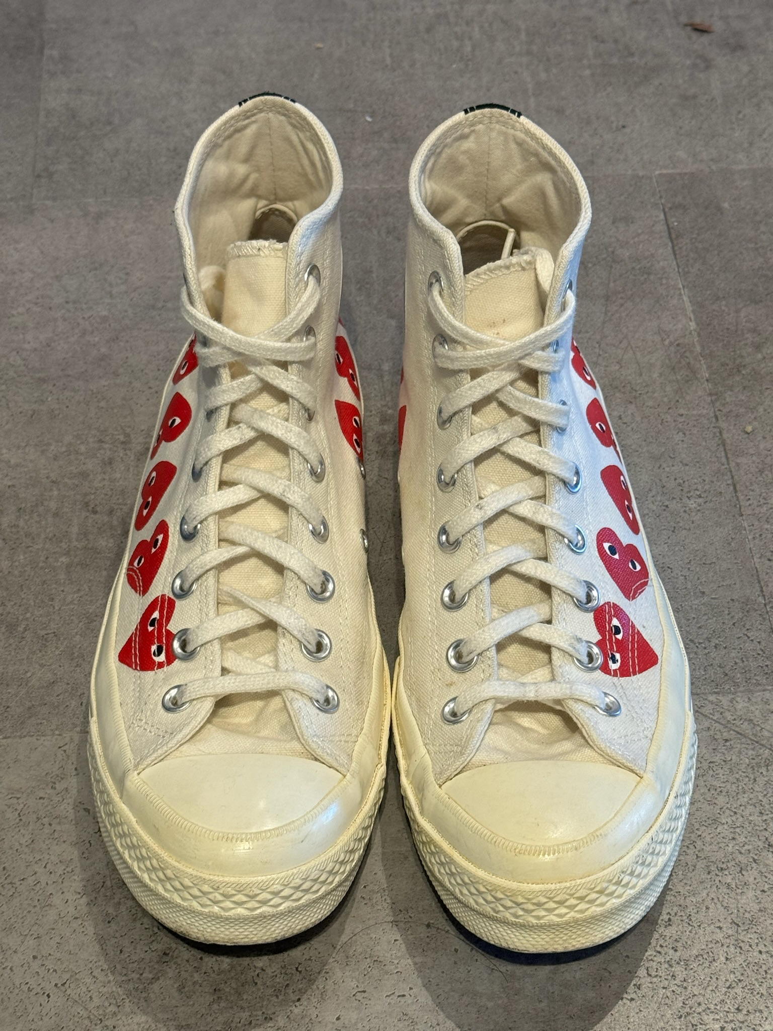 Converse Chuck Taylor All Star 70 Hi Comme des Garcons PLAY Multi-Heart White (Preowned Size 9 NB)