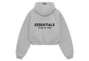 Fear of God Essentials Women's Fleece Cropped Hoodie Light Heather Gray