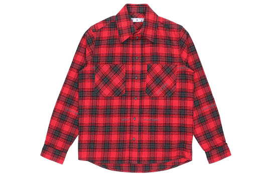 Off-White Red/Black Spray Paint Flannel (Preowned)