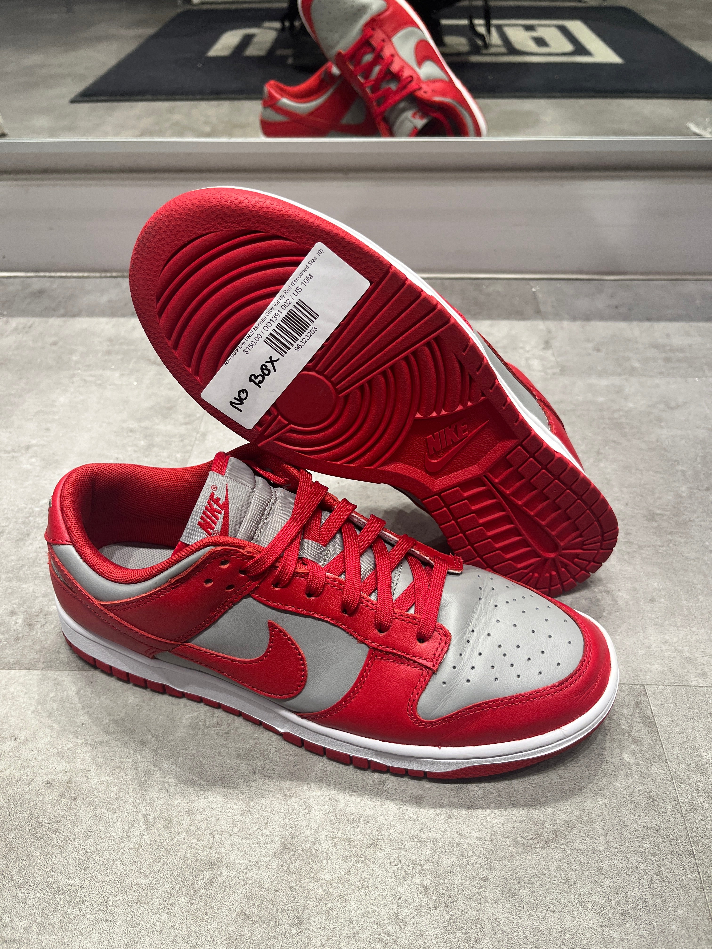 Nike Dunk Low UNLV Medium Grey Varsity Red (Preowned Size 10)