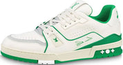 Louis Vuitton LV Trainer White Green, pre-owned, US Men's 8.5 – photo 1 of 7