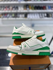 Louis Vuitton LV Trainer White Green, pre-owned, US Men's 8.5 – photo 5 of 7