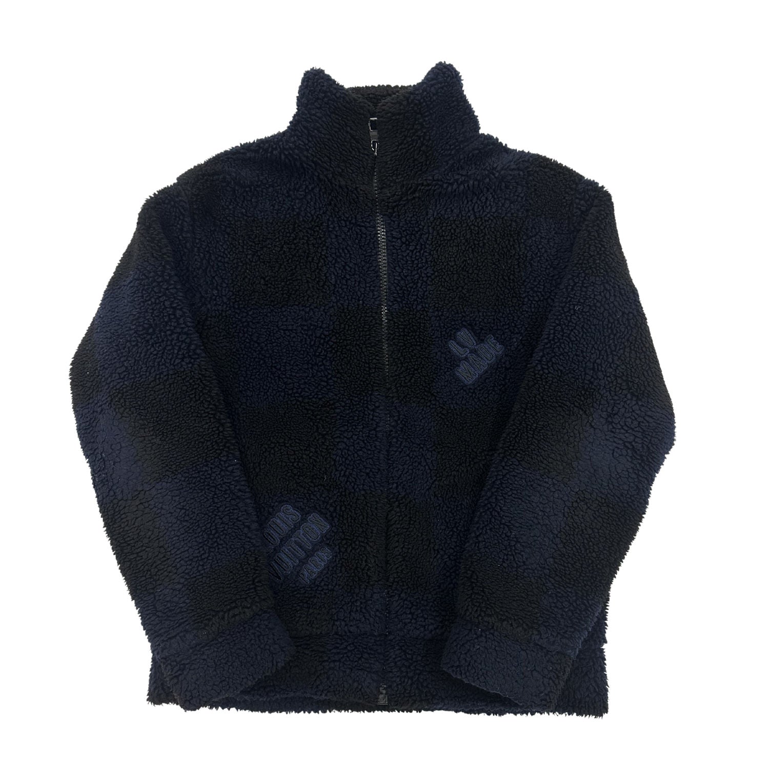 Louis Vuitton Nigo Black & Blue Checkered Fleece Black, pre-owned, size M – photo 1 of 2