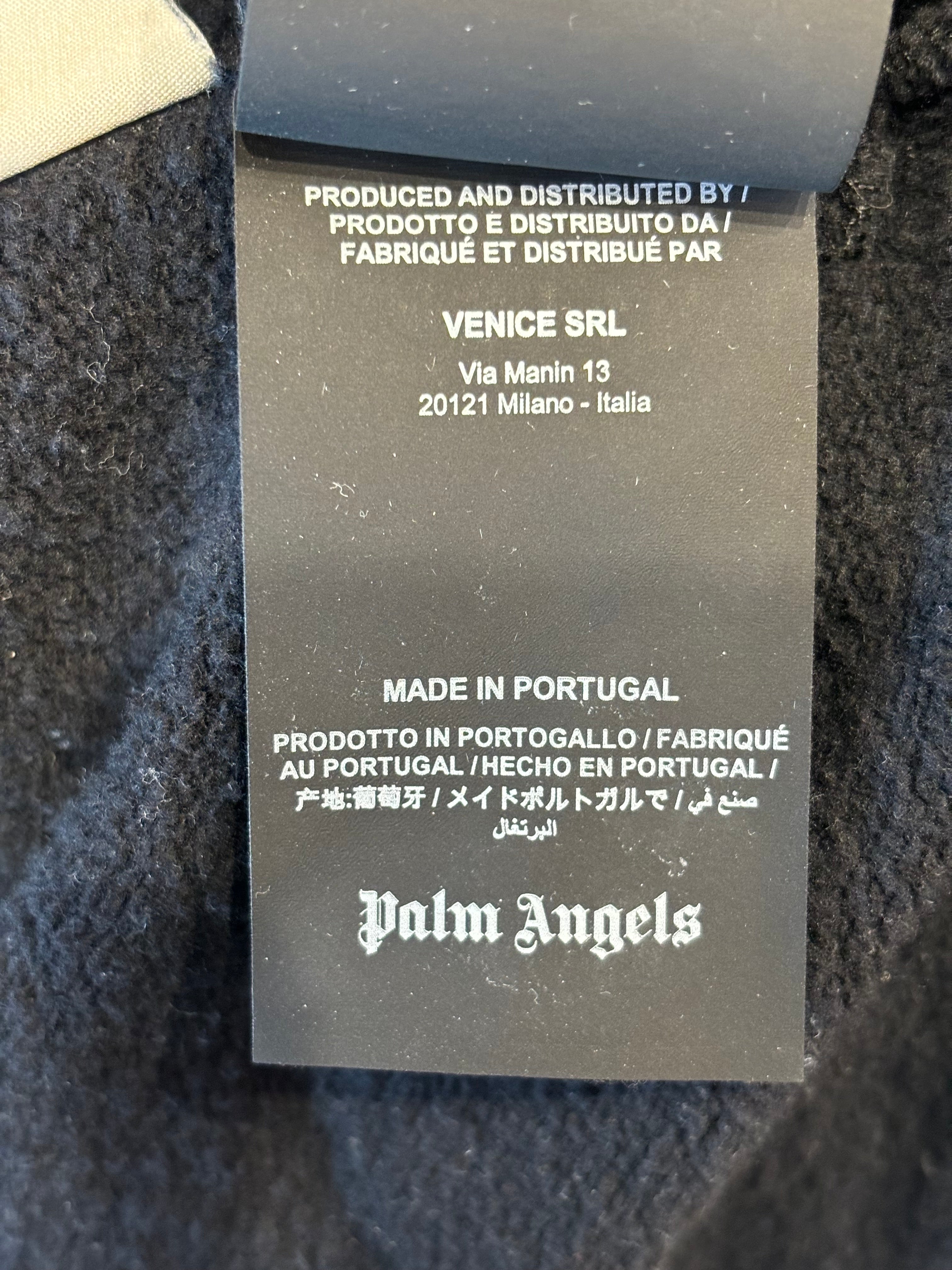 Palm Angels London Sprayed Logo Hoodie Black Purple (Preowned)