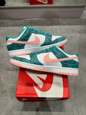 Nike Dunk Low Snake Skin Washed Teal Bleached Coral (Preowned)