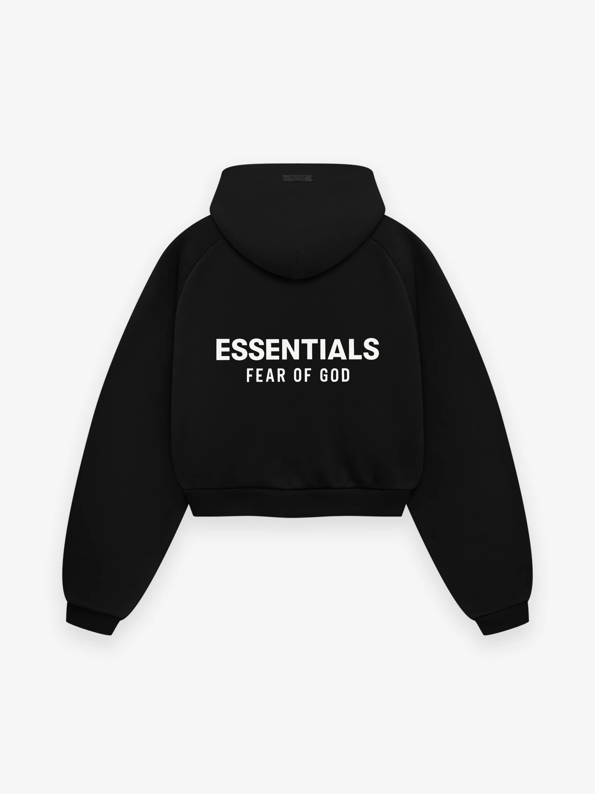 Fear of God Essentials Womens Fleece Cropped Hoodie Black (FW24)