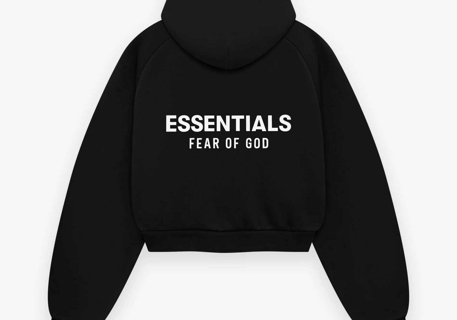 Fear of God Essentials Womens Fleece Cropped Hoodie Black (FW24)