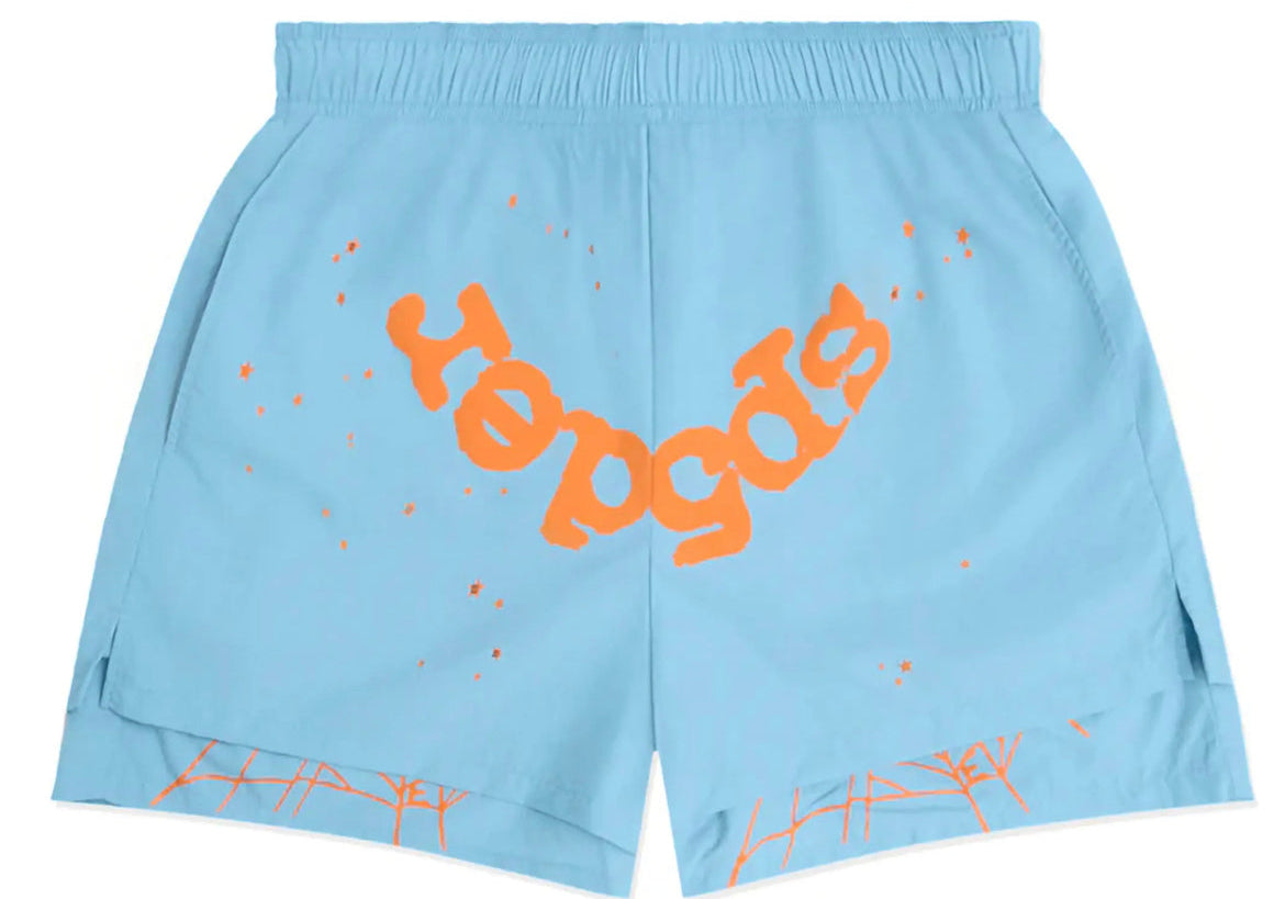 Sp5der OG Web Double Layer Short Light Blue