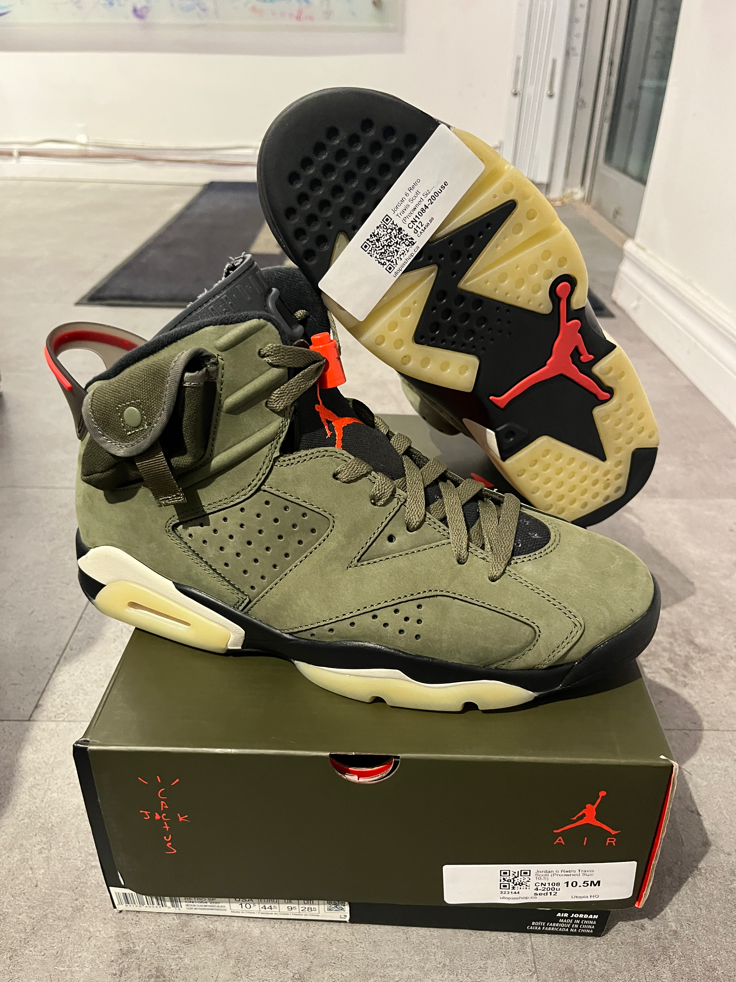 Jordan 6 Retro Travis Scott (Preowned Size 10.5)