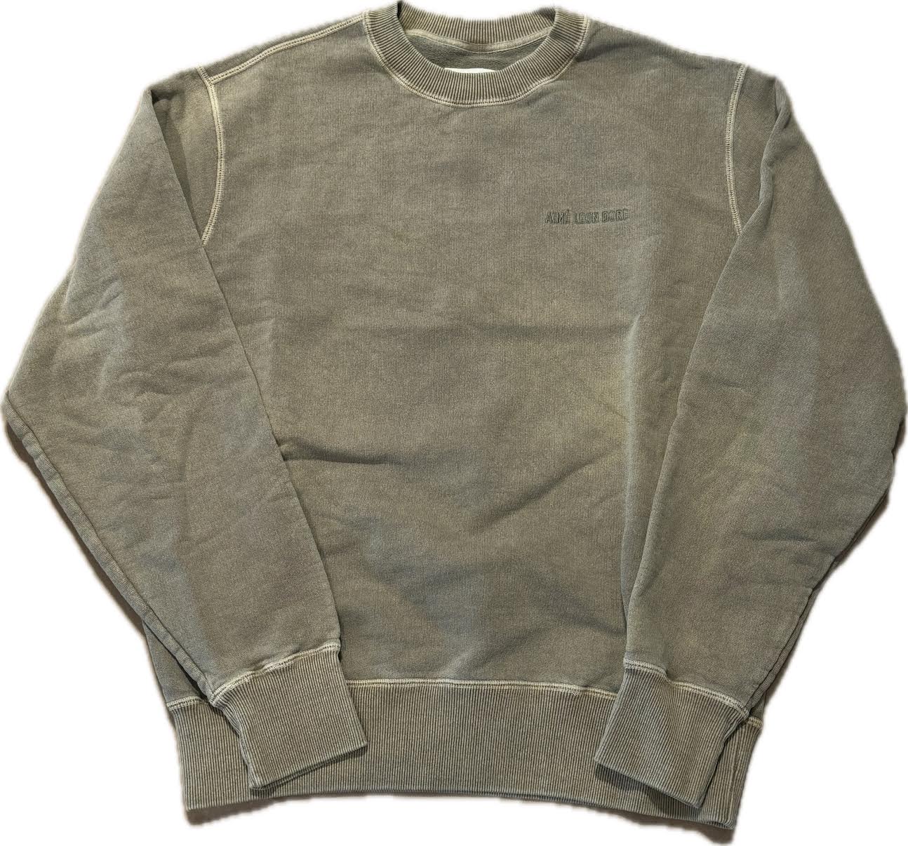 Aime Leon Dore Embroidered Logo Crewneck Olive