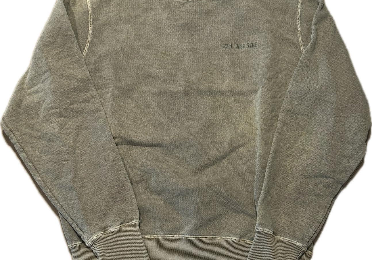 Aime Leon Dore Embroidered Logo Crewneck Olive