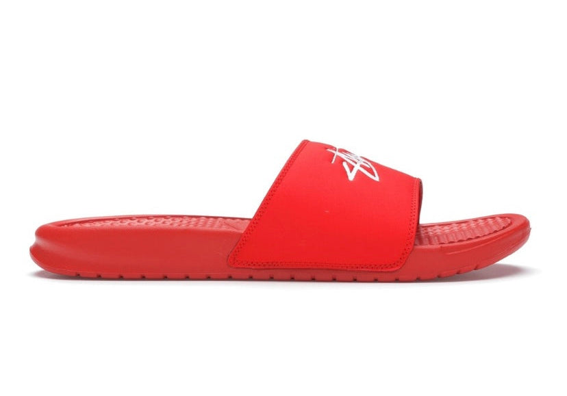 Nike X Stussy Benassi Slide Habanero Red