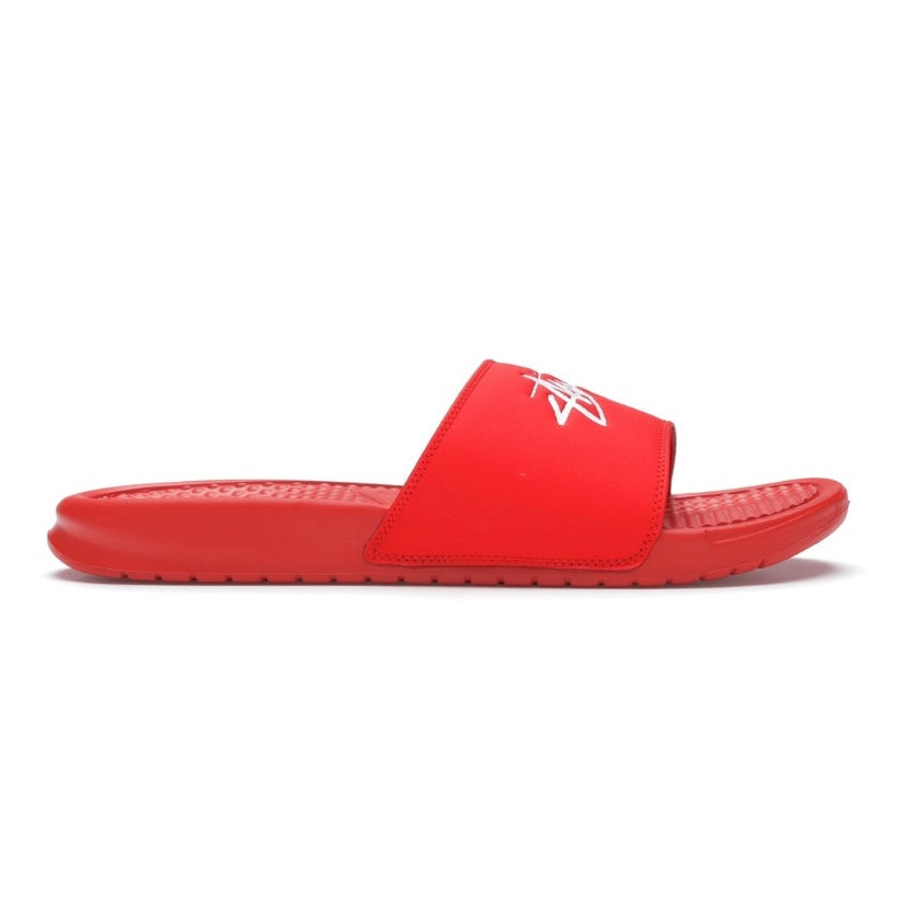 Nike X Stussy Benassi Slide Habanero Red