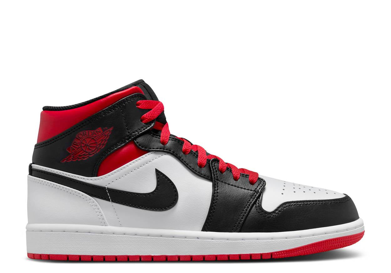 Jordan 1 Mid Gym Red Black Toe