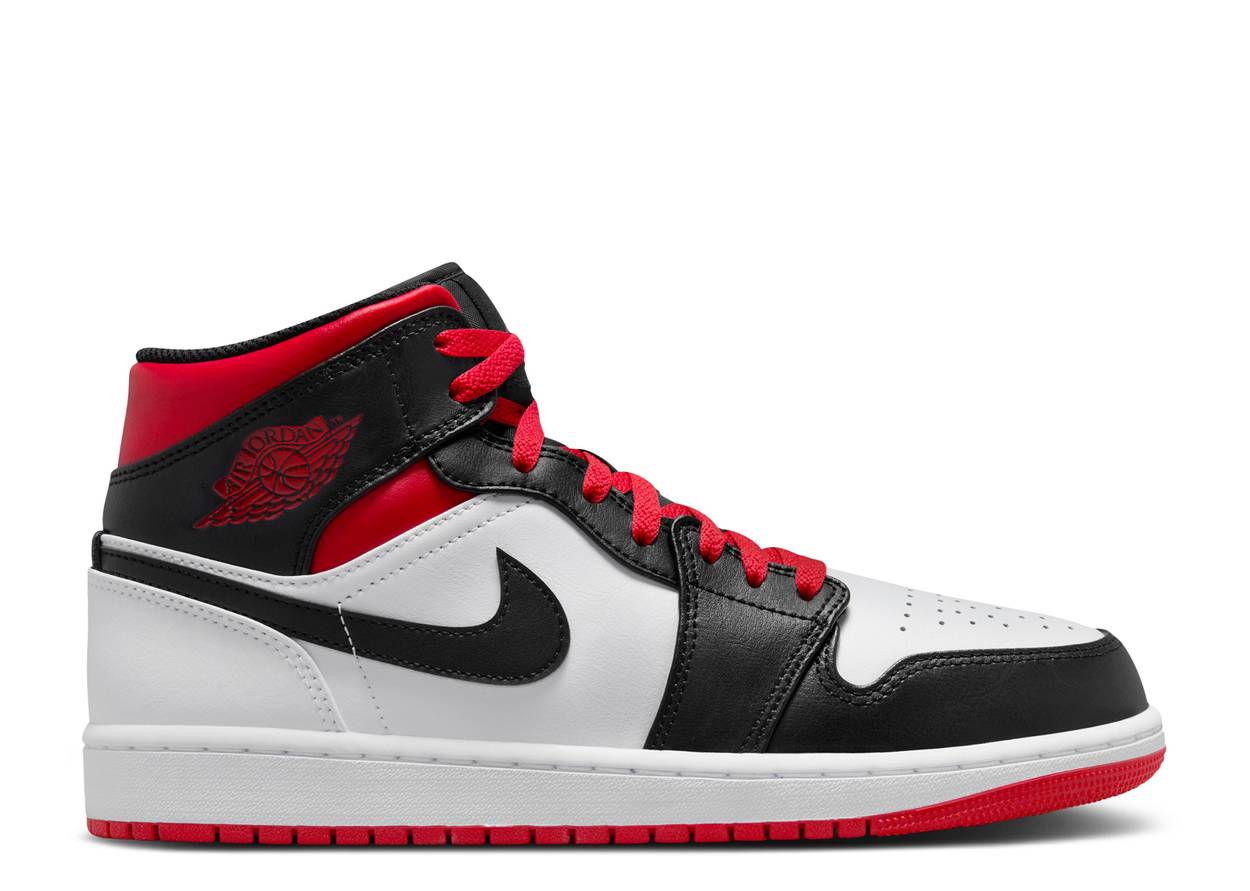 Jordan 1 Mid Gym Red Black Toe