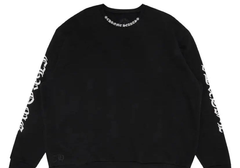 Chrome Hearts Neck Letters Logo Crewneck Black