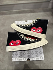 Converse X CDG Play Chuck Taylor All-Star 70 Hi Black (Preowned Size 12)