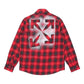 Off-White Red/Black Spray Paint Flannel (Preowned)
