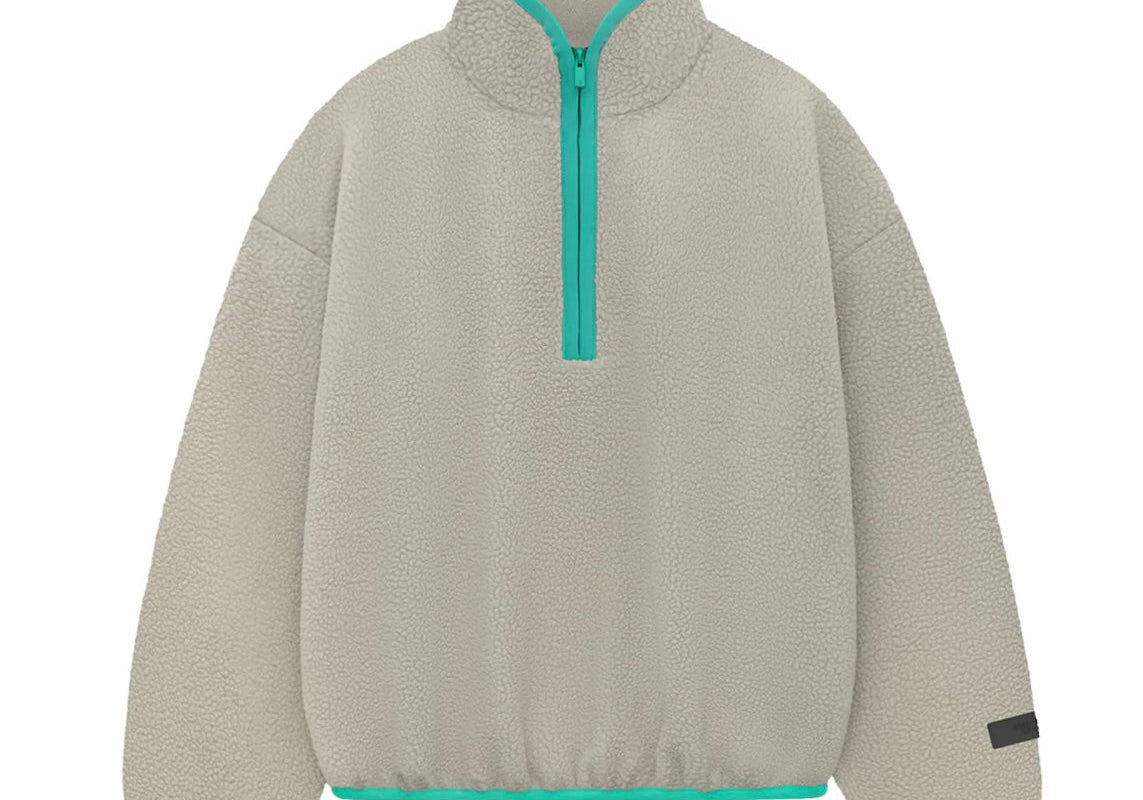 Fear of God Essentials Kids Polar Fleece Halfzip Mockneck (SS24) Seal