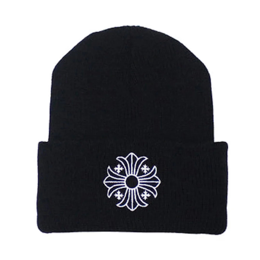 Chrome Hearts Plus Cross Beanie Black White