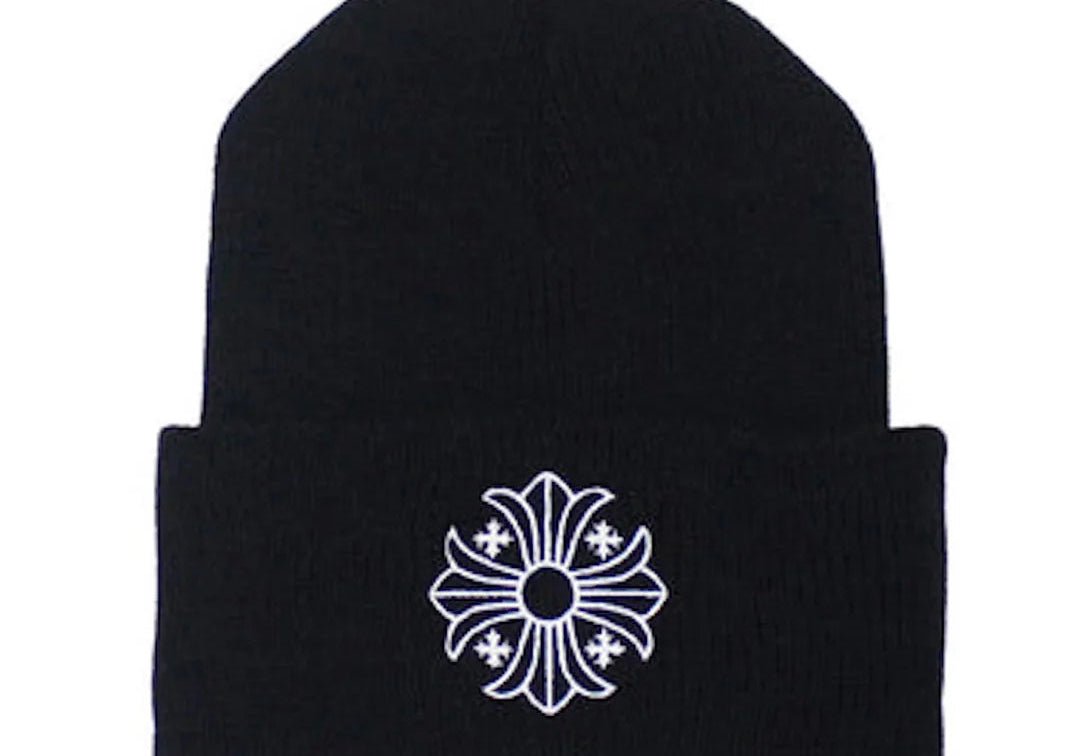 Chrome Hearts Plus Cross Beanie Black White