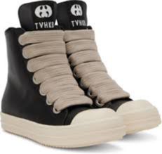 Rick Owens SSENSE Exclusive Black KEMBRA PFAHLER Edition Jumbo Lace Sneakers (Preowned Size 44)