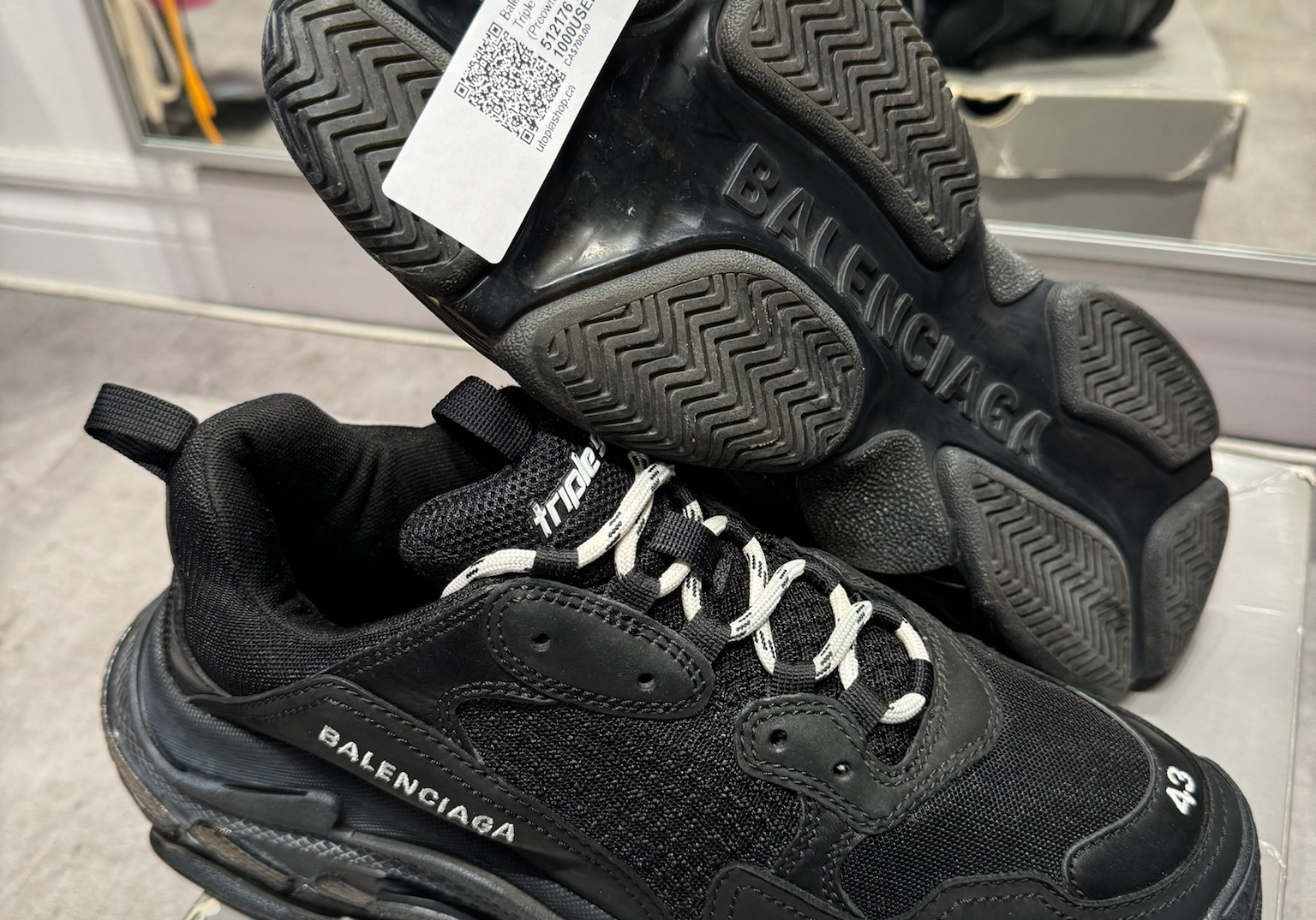 Balenciaga Triple S Triple Black (Preowned Size 43)