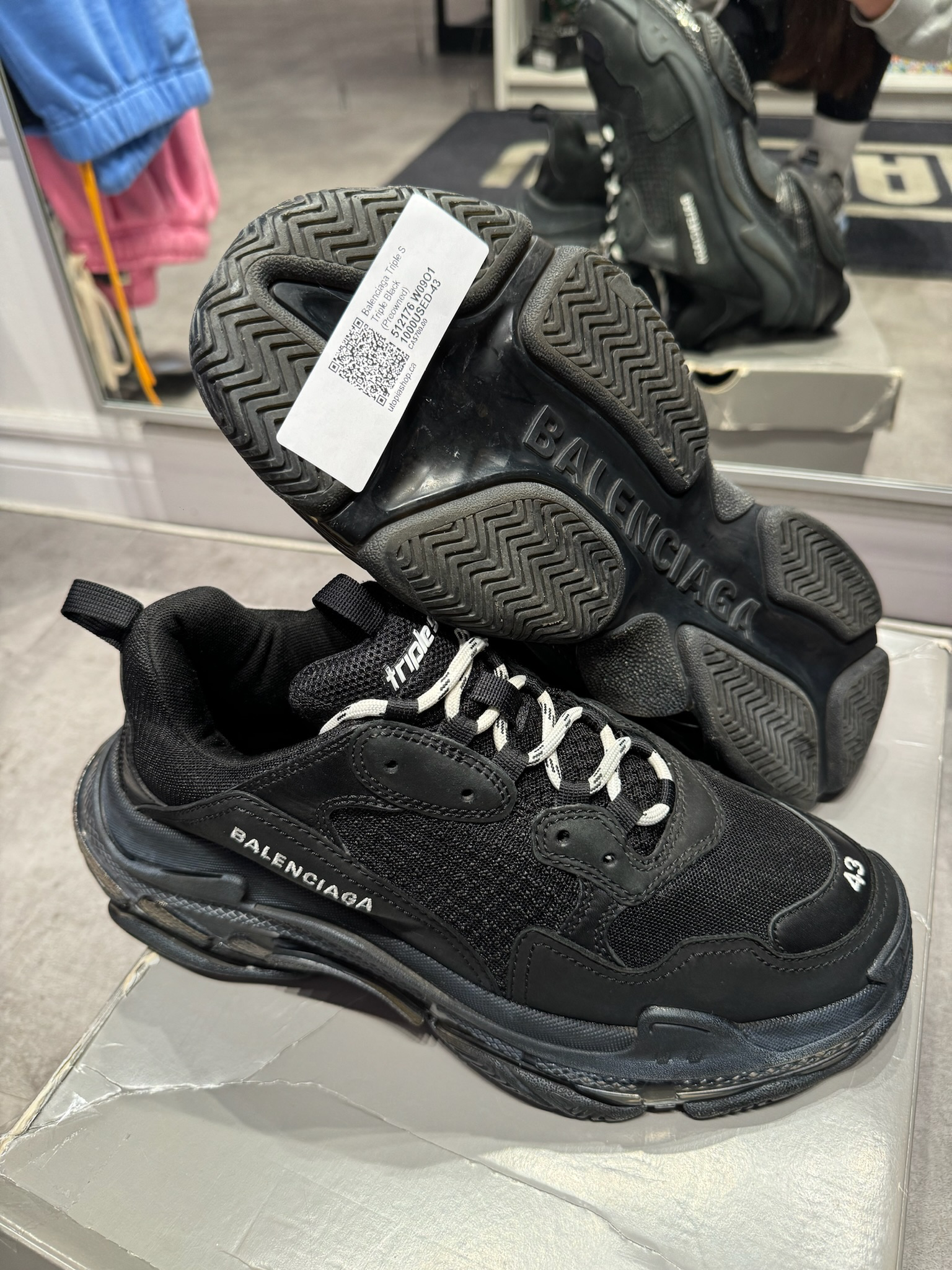 Balenciaga Triple S Triple Black (Preowned Size 43)