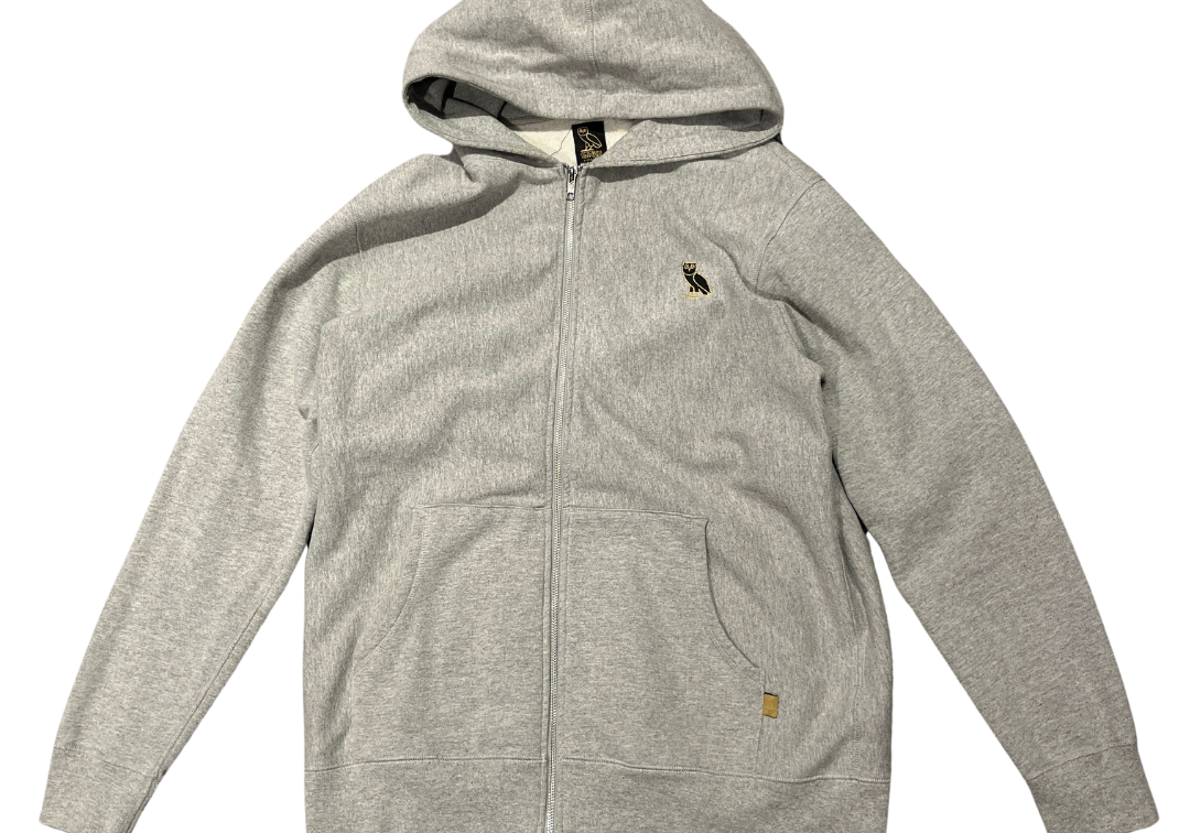 Ovo Embroidered Owl Logo Zip-Up Heather Grey (Preowned)