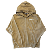 Bape Busy Works Logo Print Full-Zip Hoodie Tan