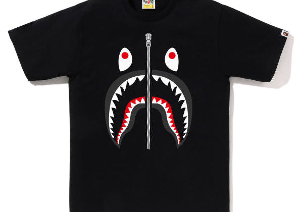 Bape Grey Shark Tee Black