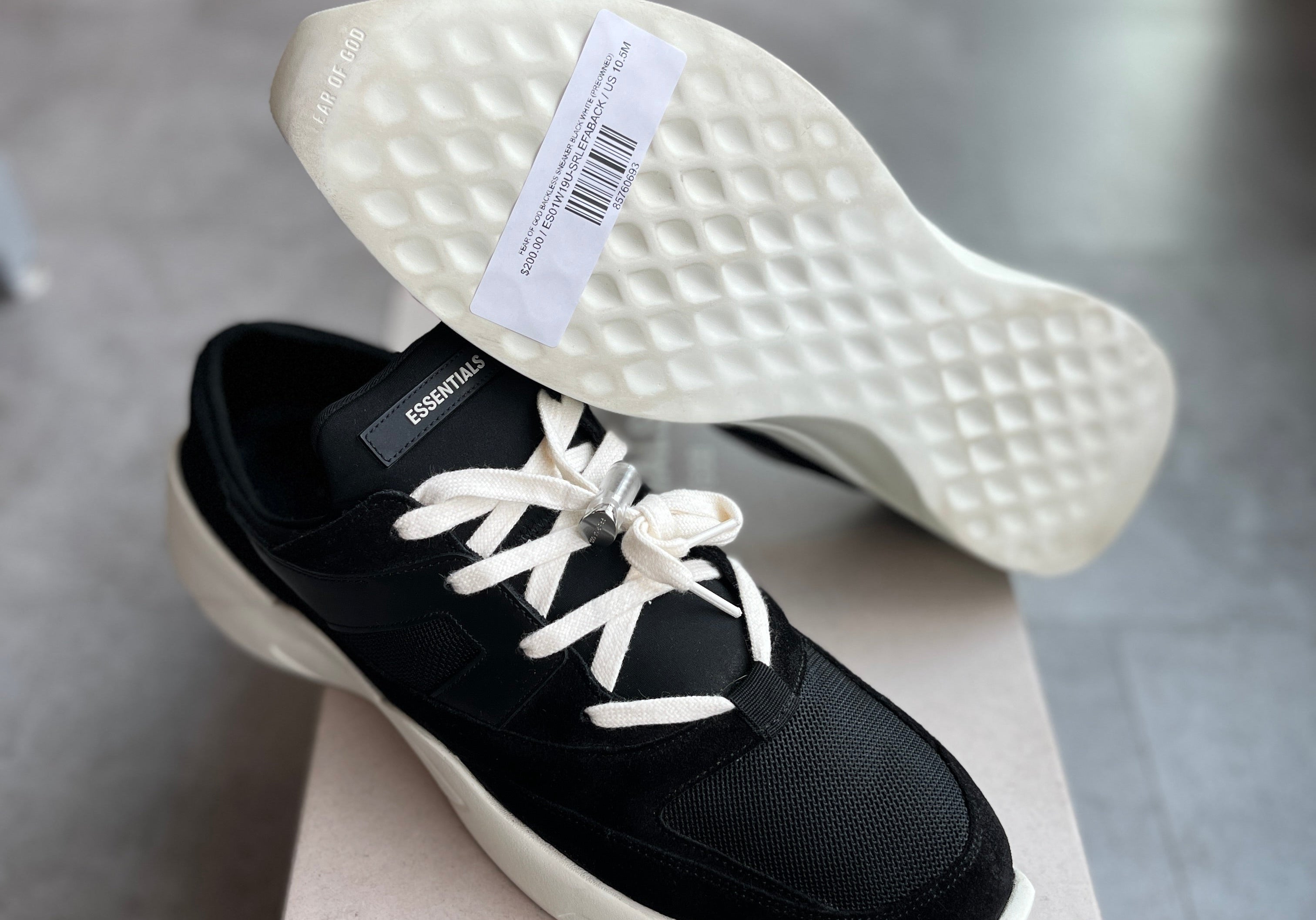 Fear of God Backless Sneaker Black White (Preowned)