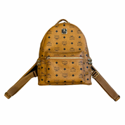 MCM Medium Visetos Stark Backpack Cognac Brown (Preowned)