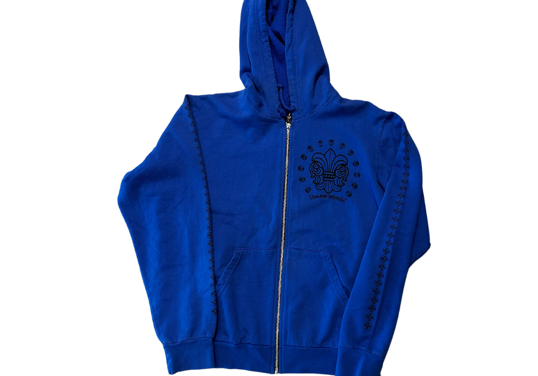 Chrome Hearts Malibu Fleur Zip-Up Hoodie Blue (Preowned)