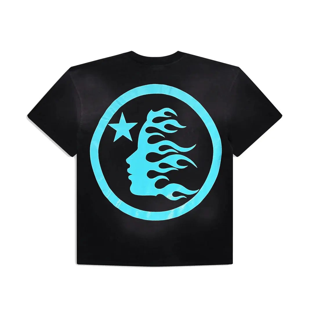 Hellstar Gel Sport Logo T-Shirt Black/Aqua Blue